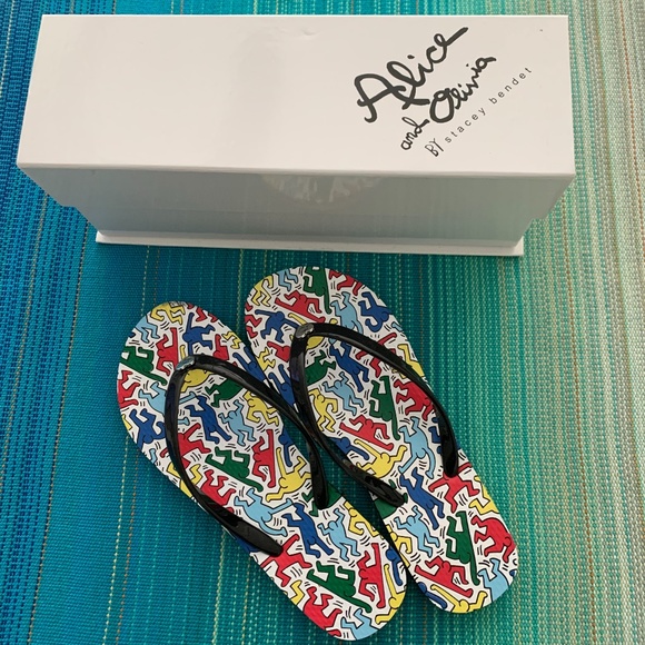 Alice + Olivia Shoes - Alice + Olivia x Keith Haring Eva Flip Flops